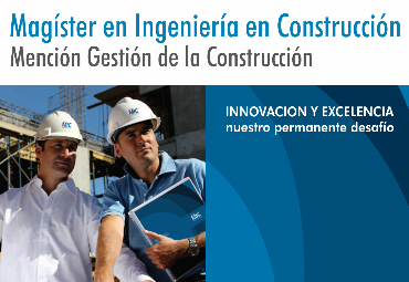 Magíster en Construcción abre las postulaciones para 2018