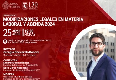 Invitan a Seminario "Modificaciones legales en materia laboral y agenda 2024"