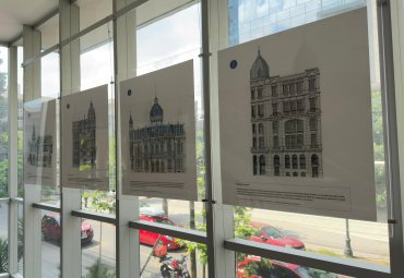 PUCV Santiago ofrece exposición con dibujos de edificios patrimoniales de Valparaíso