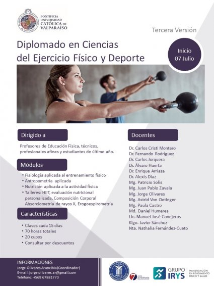 Inicio Diplomado en Ciencia del Ejercicio Físico y Deportes 2018