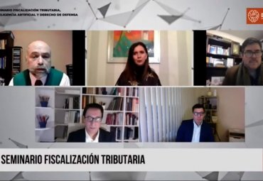 Profesores Antonio Faúndez y Rafael Mellado participan en seminario "Fiscalización Tributaria, Inteligencia Artificial y Derecho Tributario"