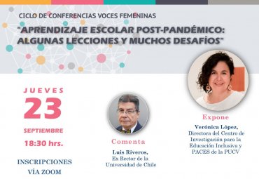 Conferencia “Aprendizaje escolar post-pandémico: Algunas lecciones y muchos desafíos”