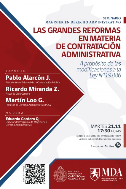 Seminario "Las grandes reformas en materia de contratación administrativa. A propósito de las modificaciones a la Ley N° 19.886"